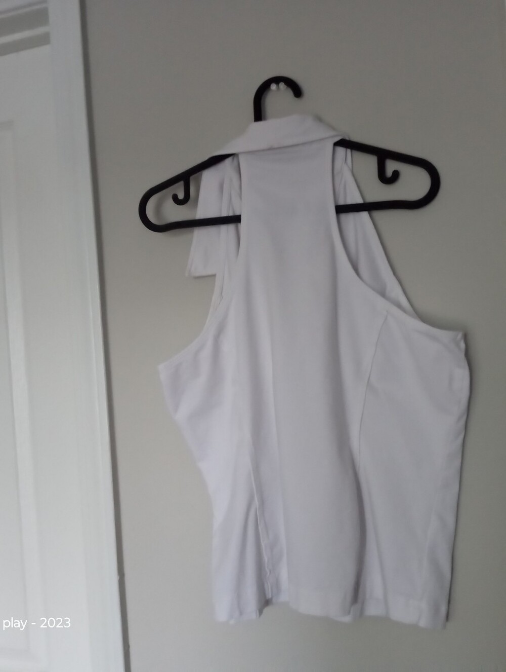 Anthropologie Pilcro Reworked Halter Tank V Neck White Large - Picture 6 of 12